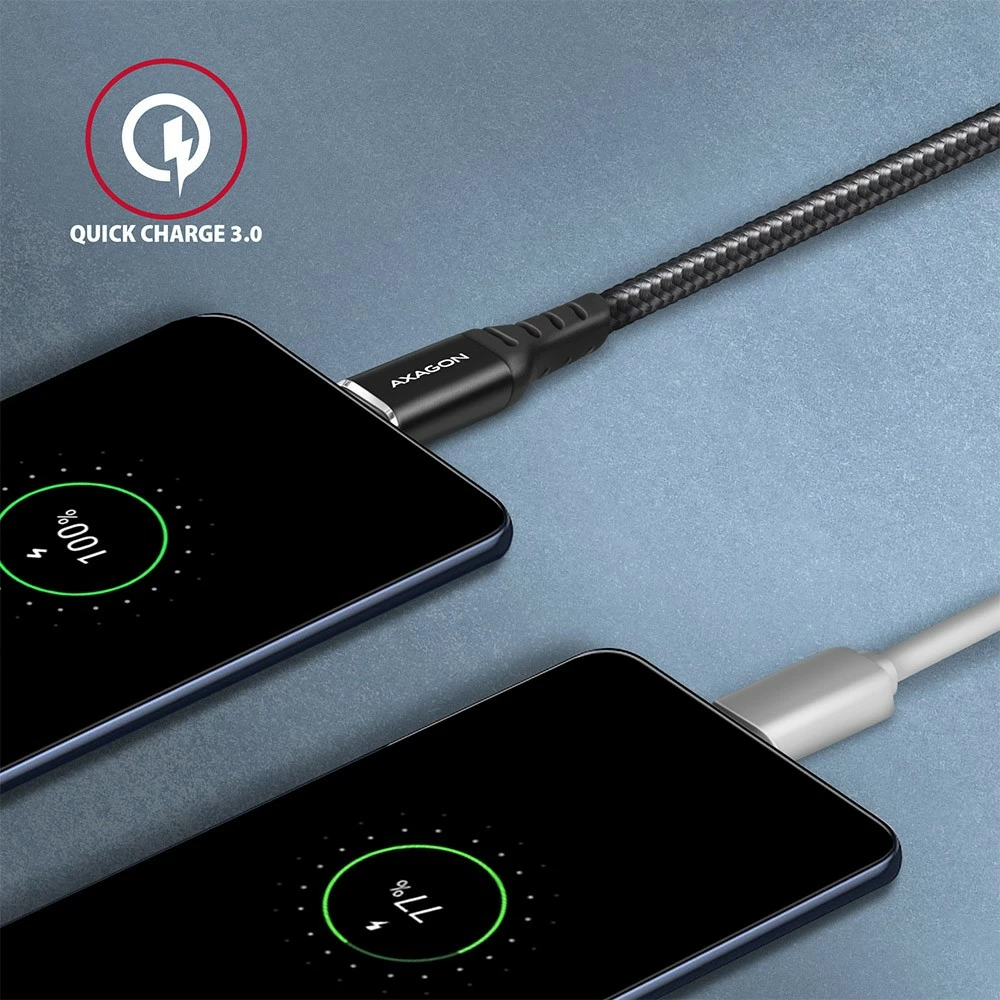 Kabel USB-C na USB-A, 2 m, USB 2.0, 3A, črn AXAGON BUCM-AM20AB