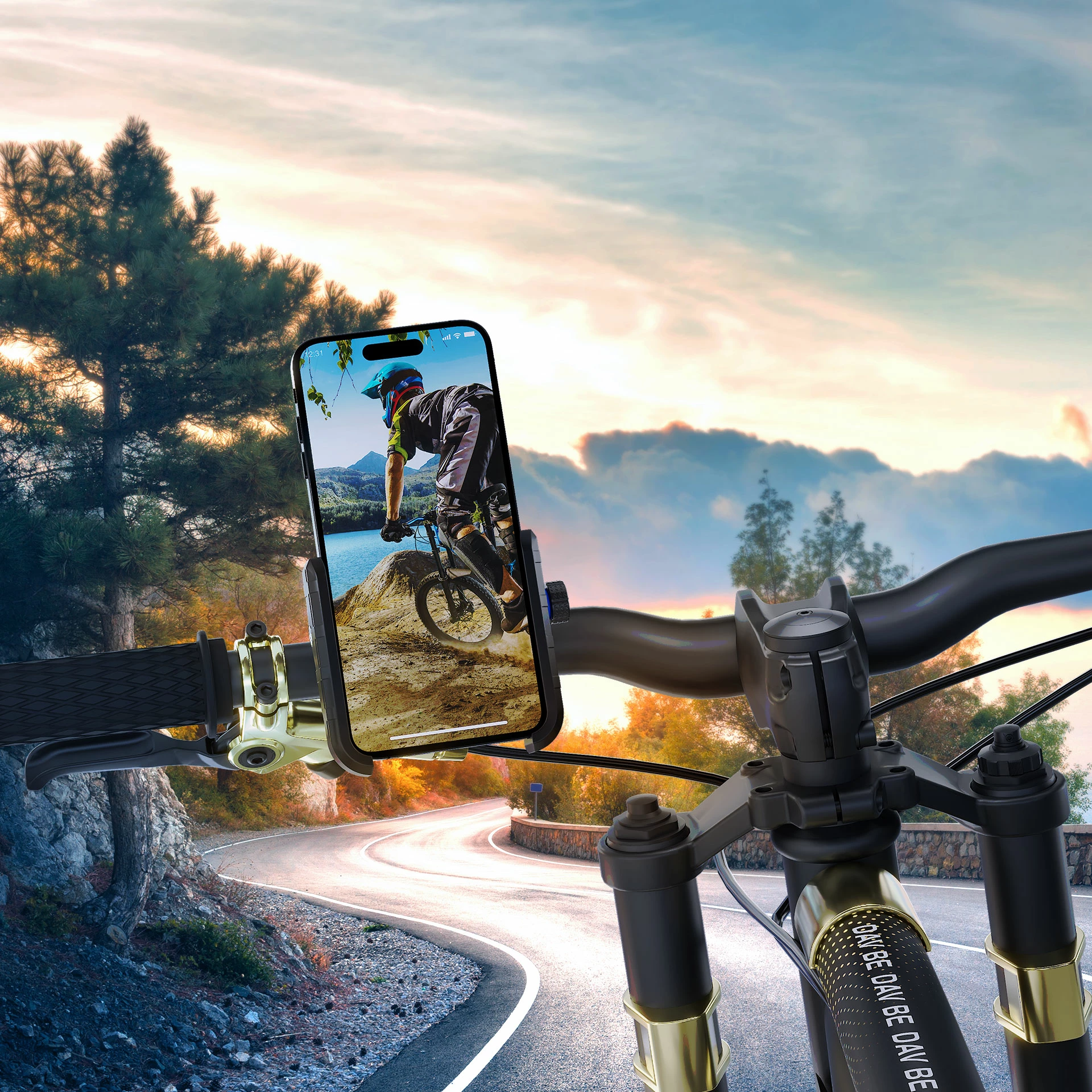 Nosilec za telefon za kolo 3mk Steel Bike Holder, črn