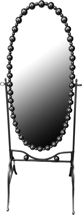Metalična stenska ogledalo Present Inart, črna, 63,5 x 50 x 171 cm