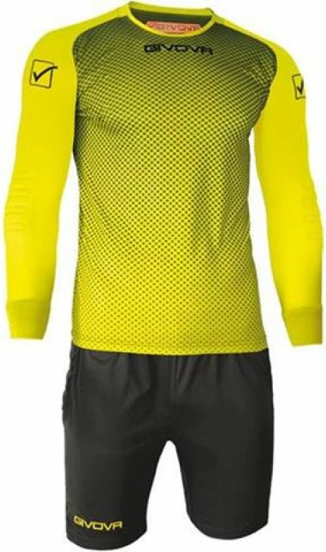 Komplet za vratarja Givova, črn z rumenimi