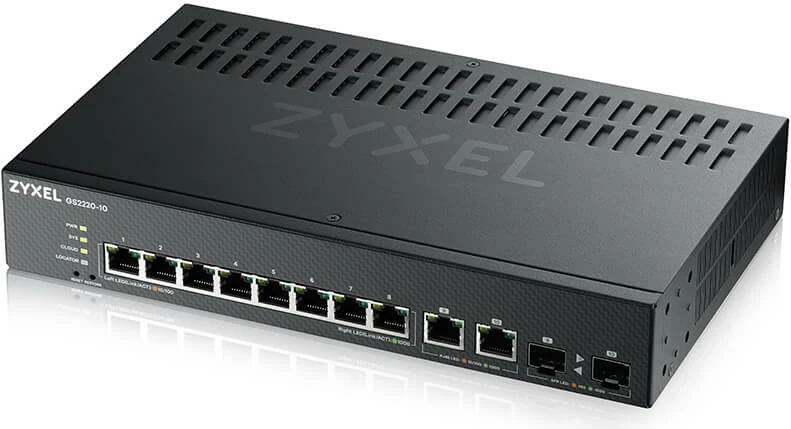Upravljan preklopnik Layer 2 Gigabit Ethernet Zyxel GS2220-10-EU0101F, 10x RJ-45, za montažo v rack