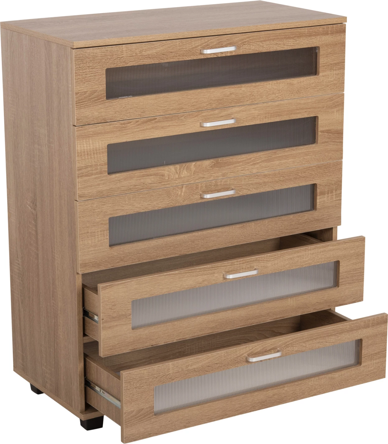 Komoda THORGAN FH9881.01 melamin v sonoma barvi - 5 predalov 80Χ40Χ100Hcm