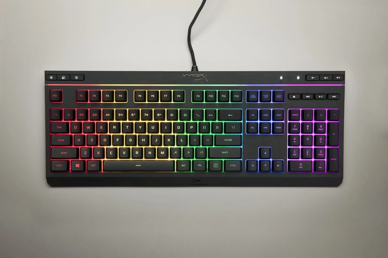 Tipkovnica Alloy Core RGB HyperX, QWERTY (US) angleška, črna