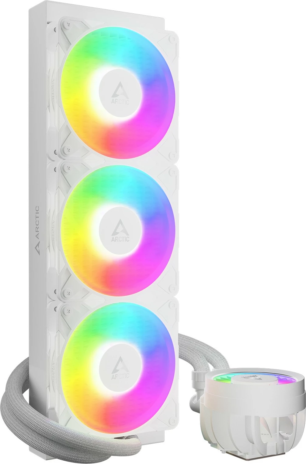 Vodeno hlajenje za procesor ARCTIC Liquid Freezer III Pro 360 A-RGB, 3 ventilatorji 12 cm, belo
