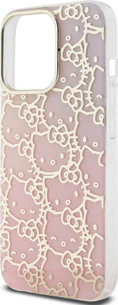 Ovitek za telefon z IML gradientom Hello Kitty Electrop Crowded Kitty Head za iPhone 15 Pro Max, roza