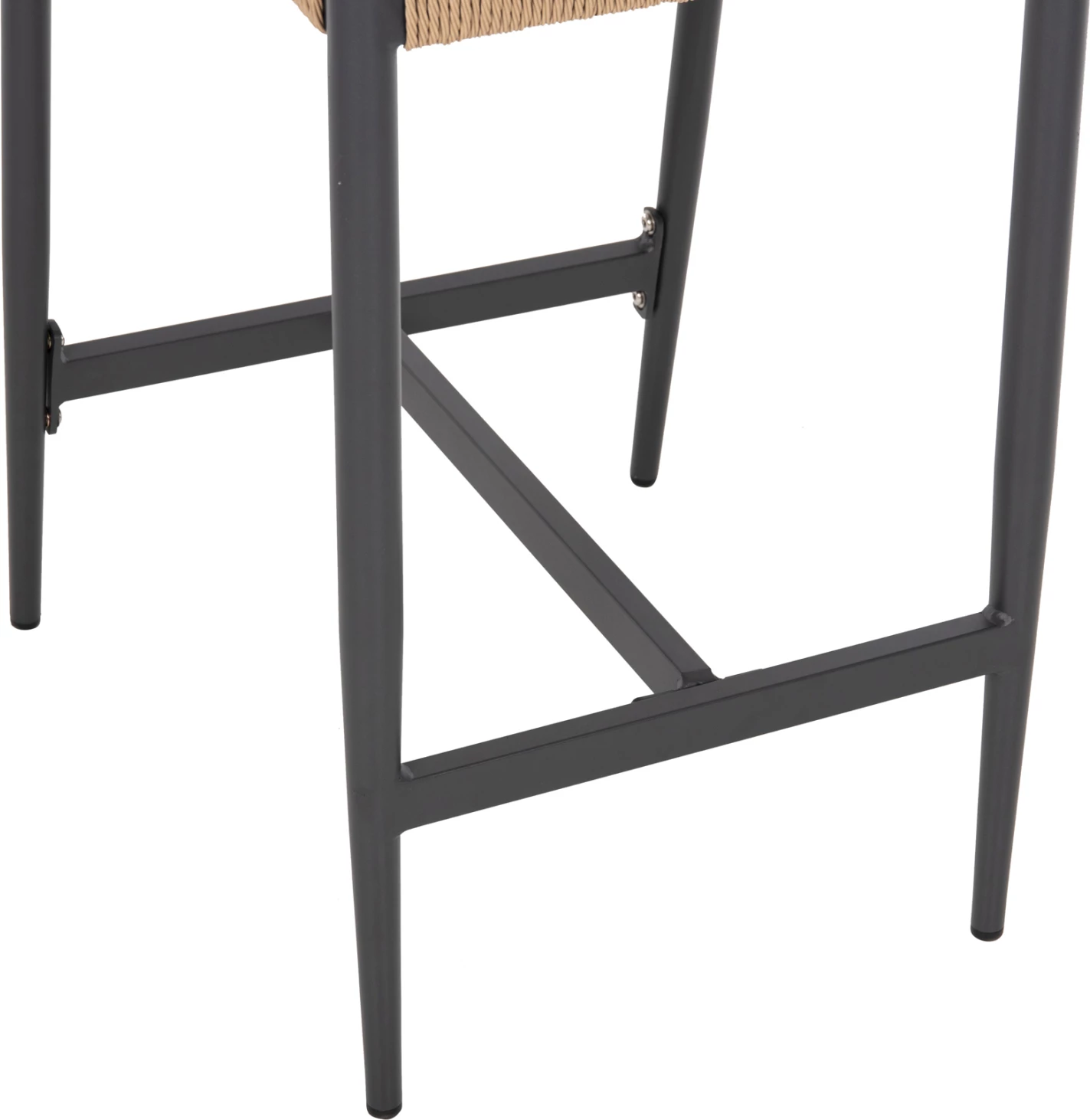 Srednje visok stol FH5920.02 temno siva aluminij z umetnim ratanom bež 46x58x95Hcm