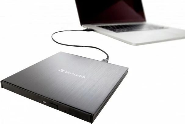 Zunanji CD/DVD RW Verbatim Slim Burner 43886, USB-C 3.2, črn