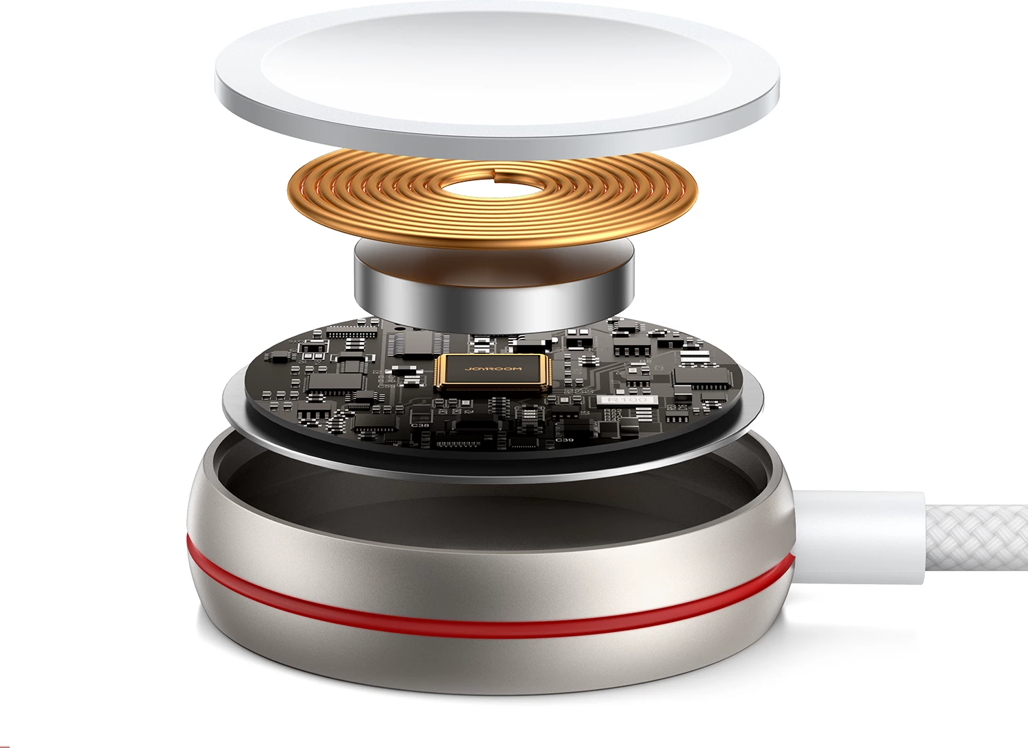 Induktivni 2-v-1 kabel in polnilec Joyroom S-IW012, Lightning + za Apple Watch, 1,5 m, bel