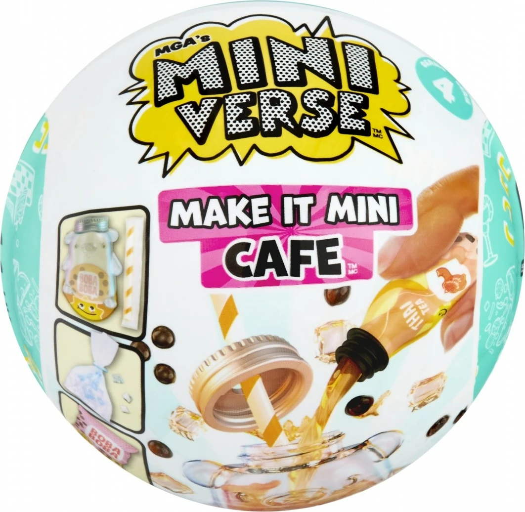 Set miniatur hrane Make It Mini Foods: Cafe, MGA Miniverse, plastika, 1 kos