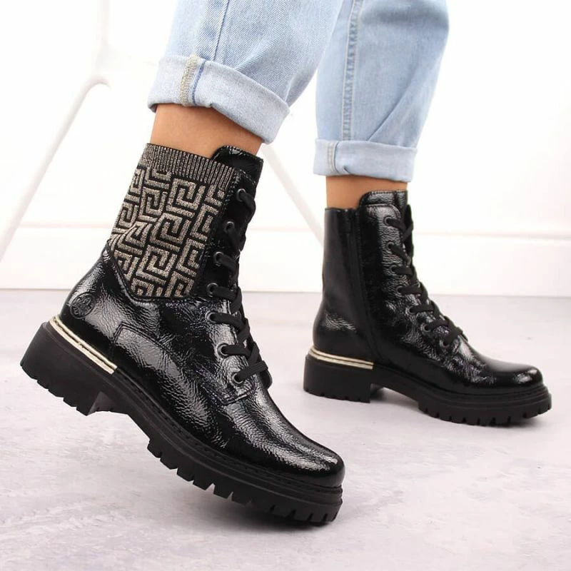 Čizme za ženske Rieker, črne