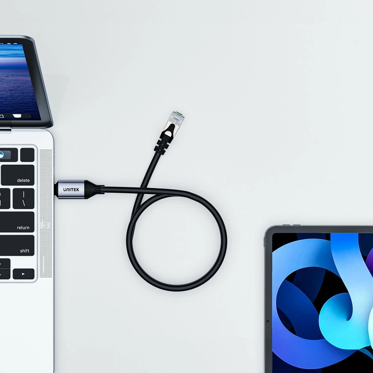 Ethernet kabel Unitek RJ-45 LAN, patchcord Cat.8, 3 m, črn