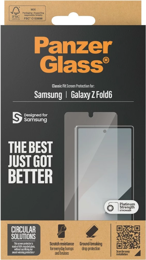 Zaščita zaslona PanzerGlass za Samsung Galaxy Z Fold 6, Classic Fit, prozorna