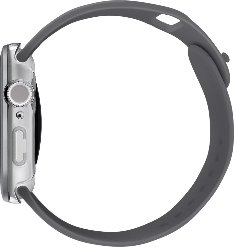 Zaščitni ovoj UNIQ Voute za Apple Watch Series 10, 42 mm, kaljeno steklo, srebrna