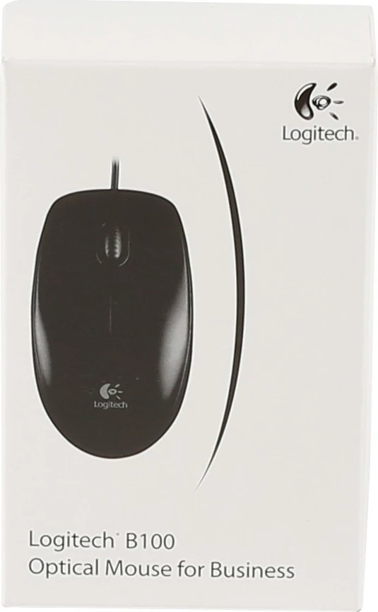 Optični miš Logitech B100, USB Type-A, 800 DPI, črn