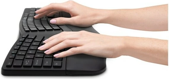 Ergonomska brezžična tipkovnica ProFit Ergo Kensington, QWERTZ, črna