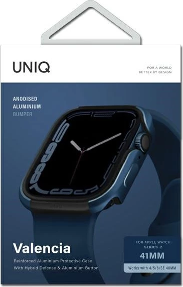 Ovitek UNIQ Valencia za Apple Watch 4/5/6/7/8/9/SE/SE2, 40/41 mm, modra