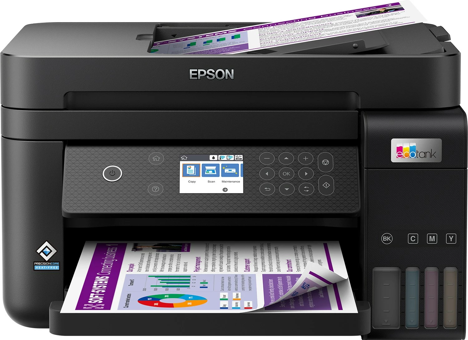 Multifunkcijski tiskalnik Epson EcoTank ET-3850, barven, A4, Wi‑Fi, LCD, črn