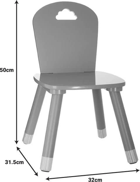 Klopca za otroke Playful siva 32x31,5x50 cm