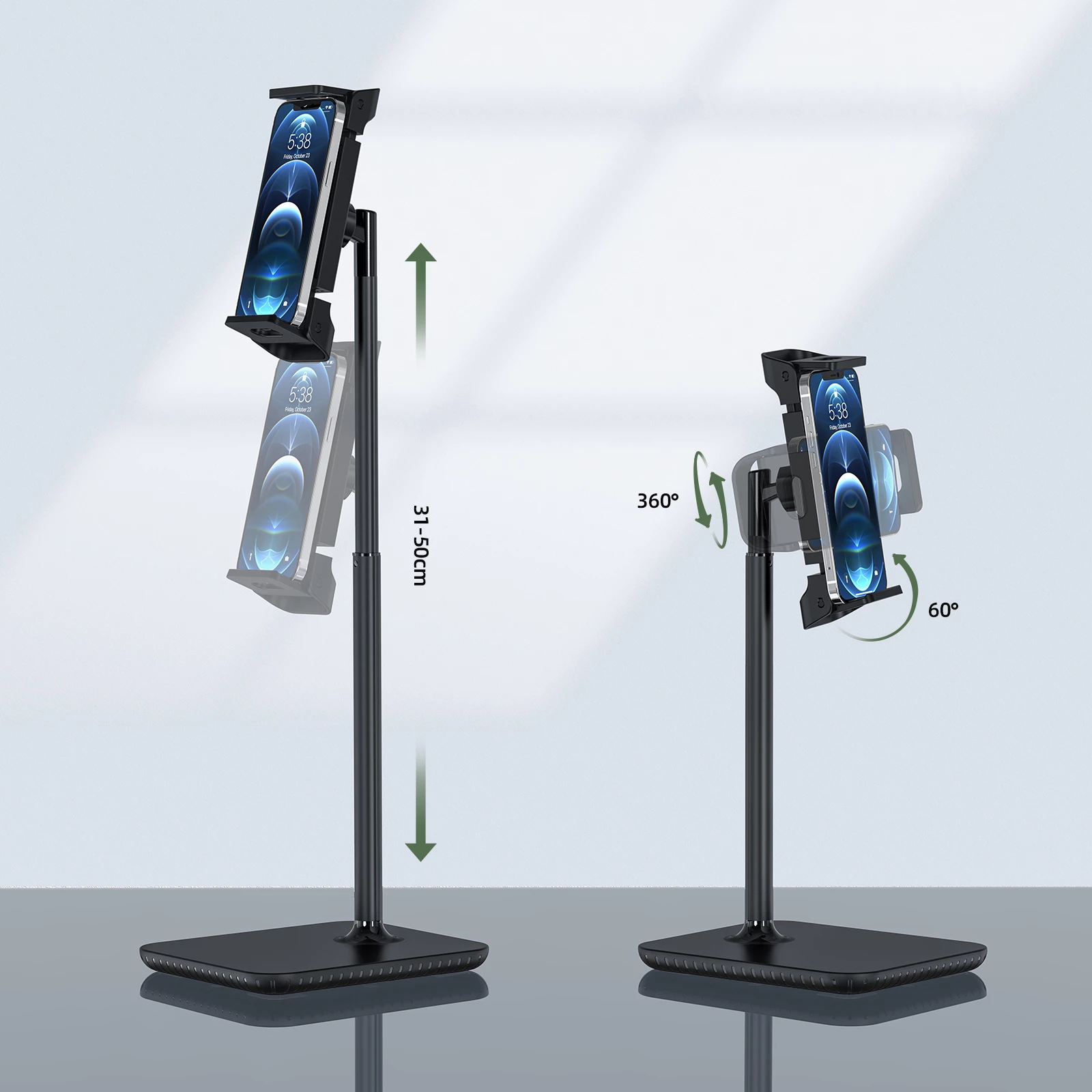 Teleskopski stalak za mizo Acefast E4 za telefon in tablico, 135–230 mm, 360°, črn