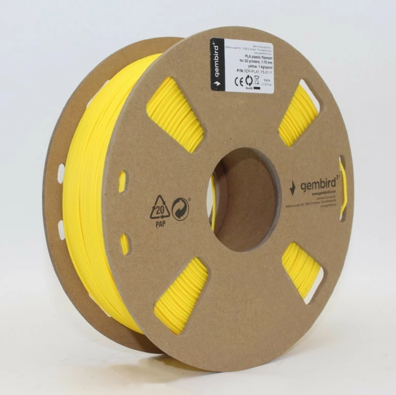 Filament PLA 3D, 1,75 mm, 1 kg, rumena — Gembird