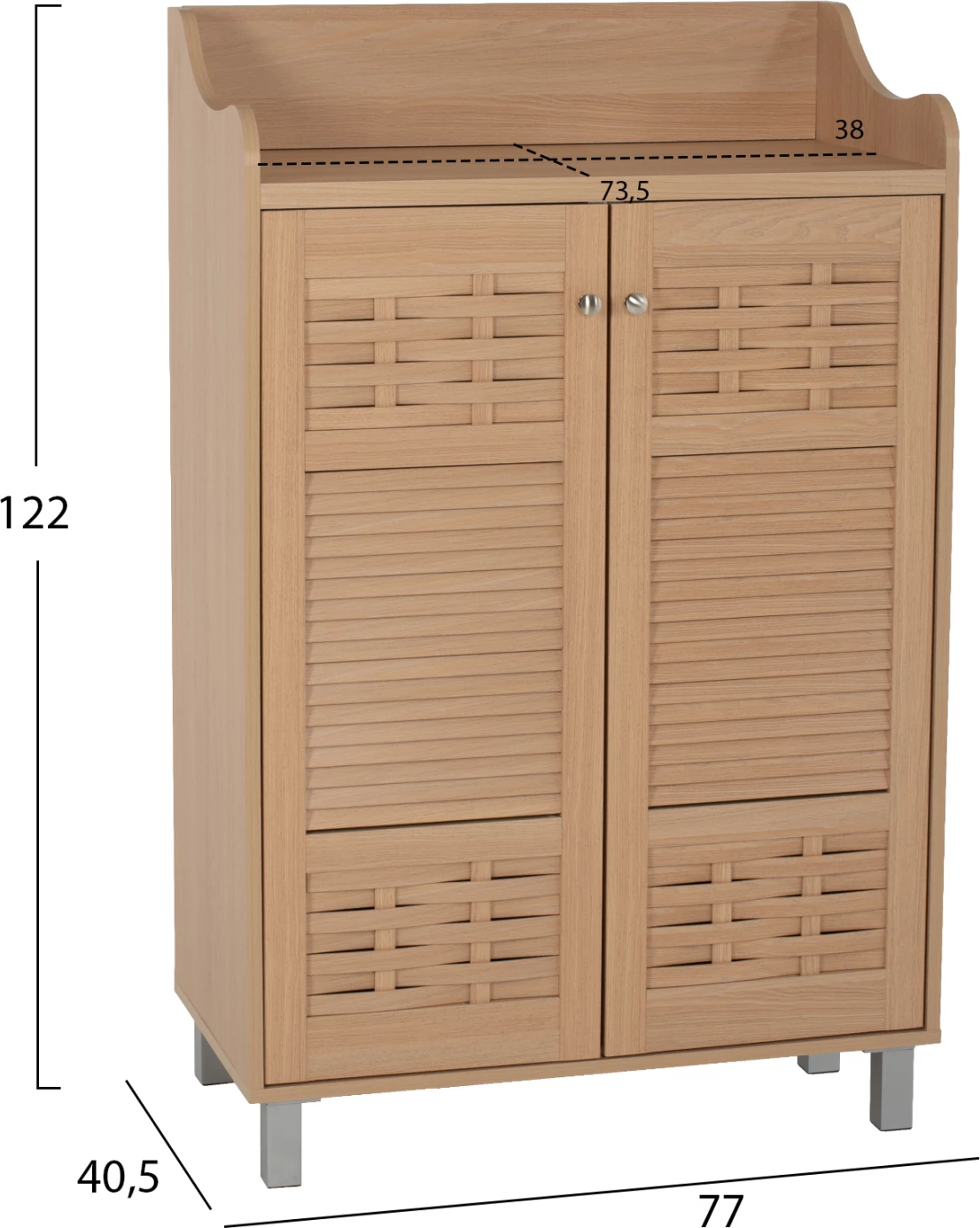 Omara za čevlje Cailena FH2230.09 iz melamina v naravni barvi 77x40,5x122H cm