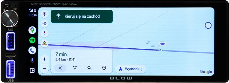 Avtomobilski radio 1 DIN, zaslon 6,86", Bluetooth, CarPlay/Android Auto, črn, BLOW AVH-686A