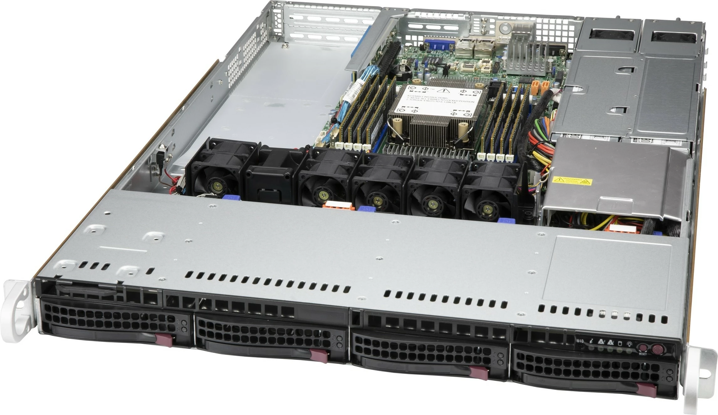 Serversko ohišje Supermicro CSE-815TQC4-R504WB3, 1U rack, 4x3.5", 600 W, črno