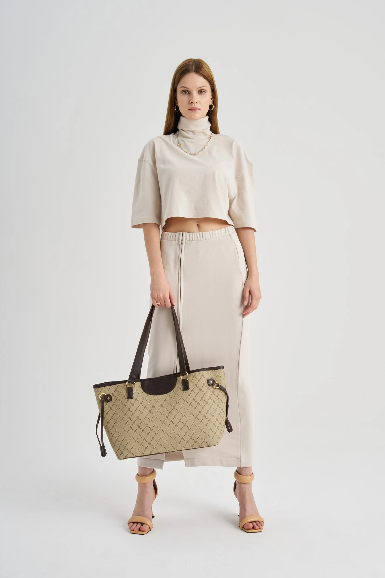 Tote torba krem in rjava Lucky Bees, 355 v2