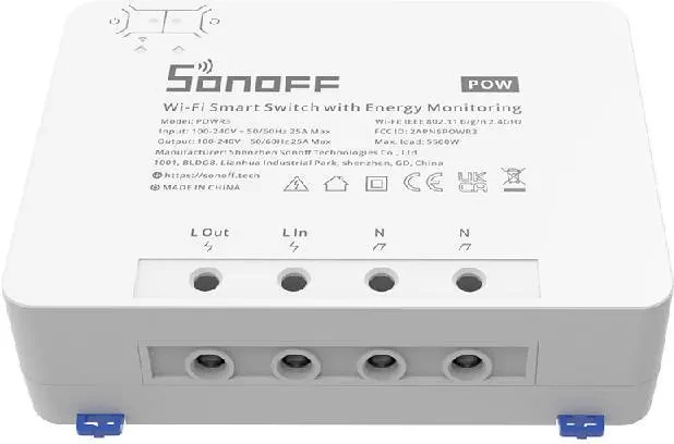 Pametna vtičnica WiFi, merjenje porabe energije Sonoff POWR3, bela