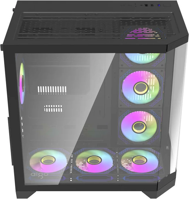 Računalniško ohišje z 7 aRGB ventilatorji, Darkflash FT418 PRO, Midi Tower, črno