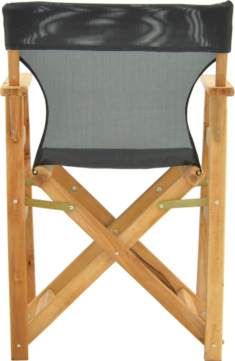 Režiserski stol, masiven bukov les, naravna barva - Nexus temno črna tkanina (Kompa)