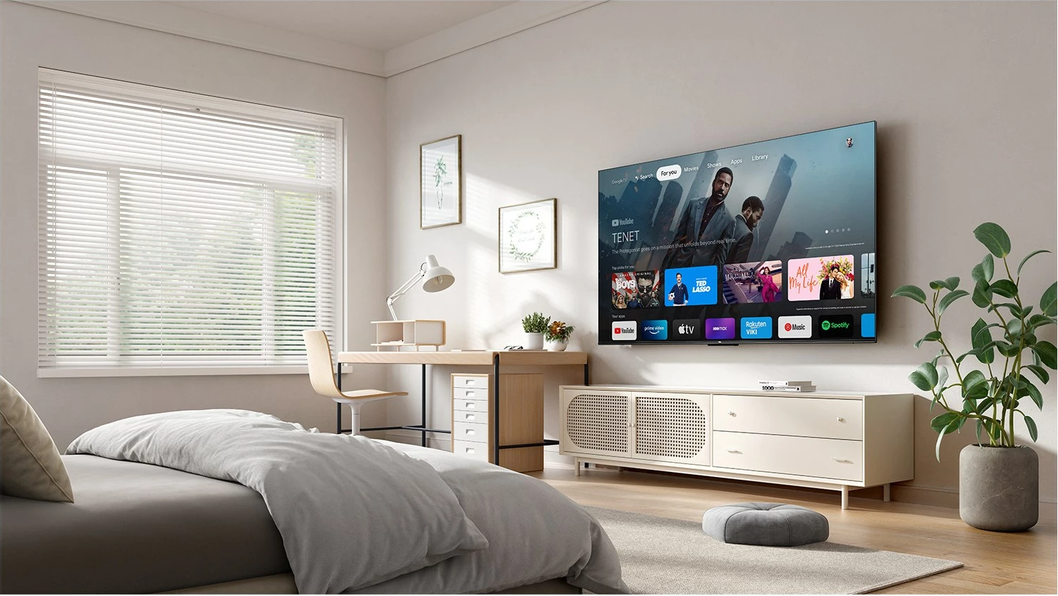 Televizor 43" 4K Ultra HD Google TV, TCL 43P69K, črn
