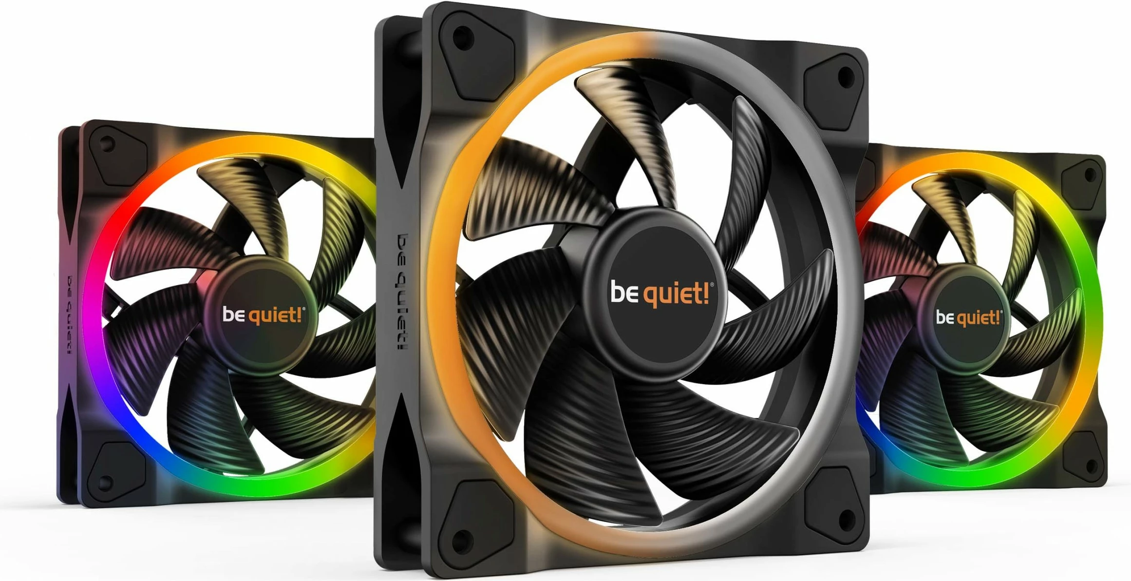 Ventilatorji za ohišje LIGHT WINGS 120mm PWM ARGB, 3 kosi, Be Quiet!, črni