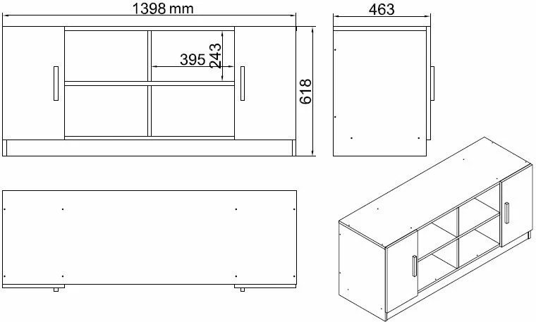 Set pisarniškega pohištva Hanah Home Vo16-Ob, hrast/črn