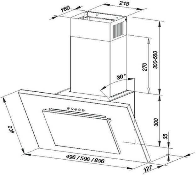 Aspirator z montažo na steno MAAN Vertical P 2 50, 310 m3/h, črn