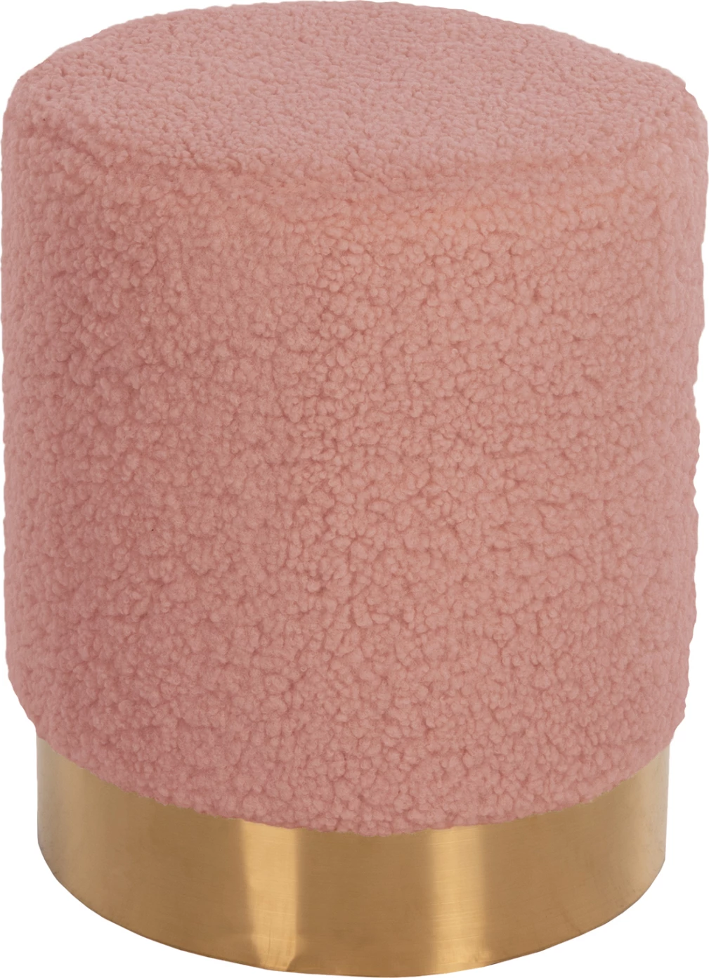 Stolček LEVY FH8408.22 iz boucle tkanine v prašno roza barvi-zlata osnova Φ35x42Hcm