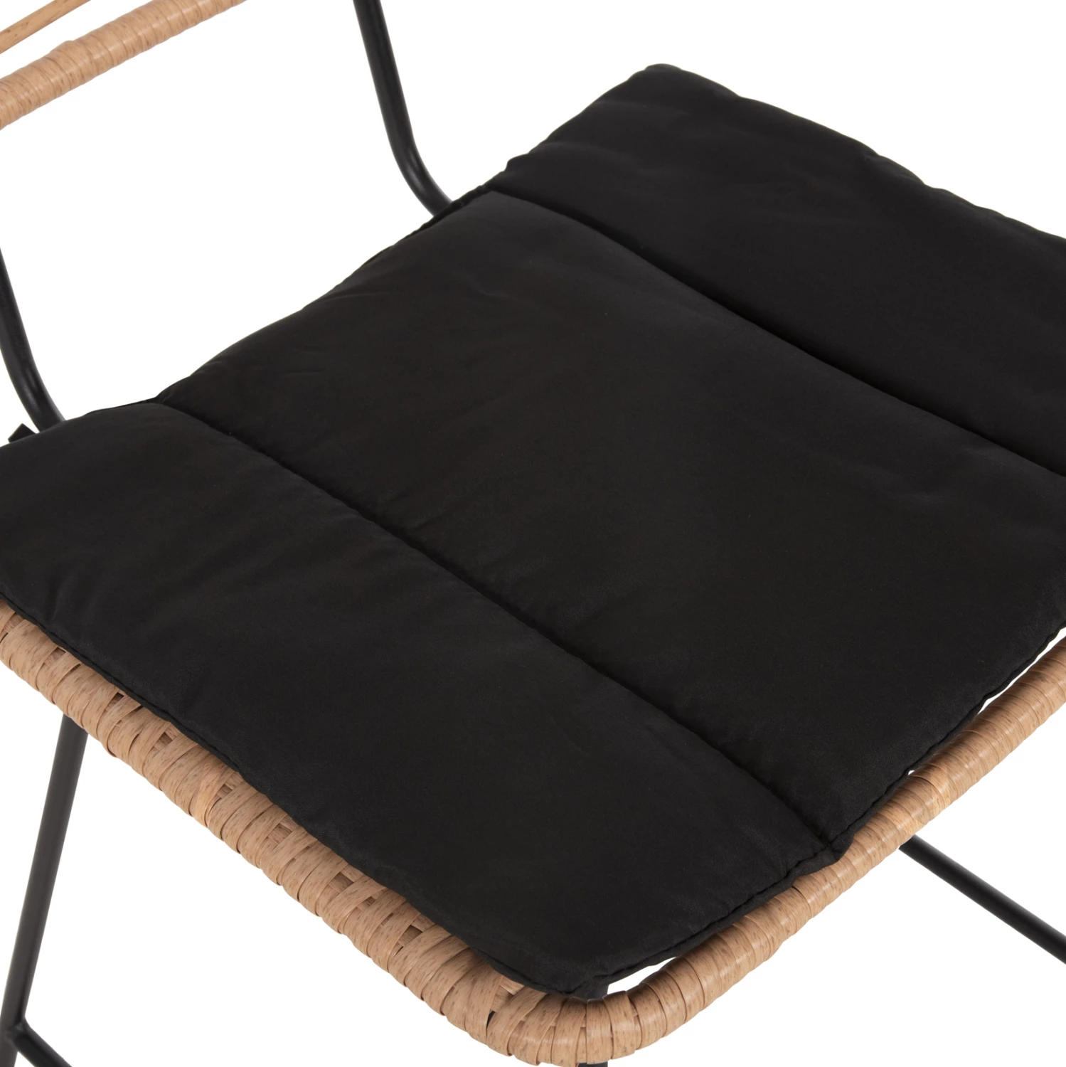 Barski stol srednje višine ALLEGRA FH5644.11 kovina in blazina črna-pletena bež 53x56x107H cm