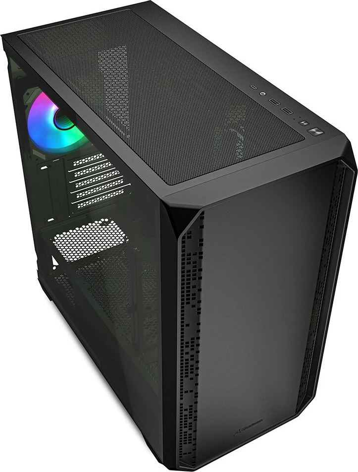 Ohišje Micro-ATX z varnim steklom Sharkoon MK2 RGB, črna