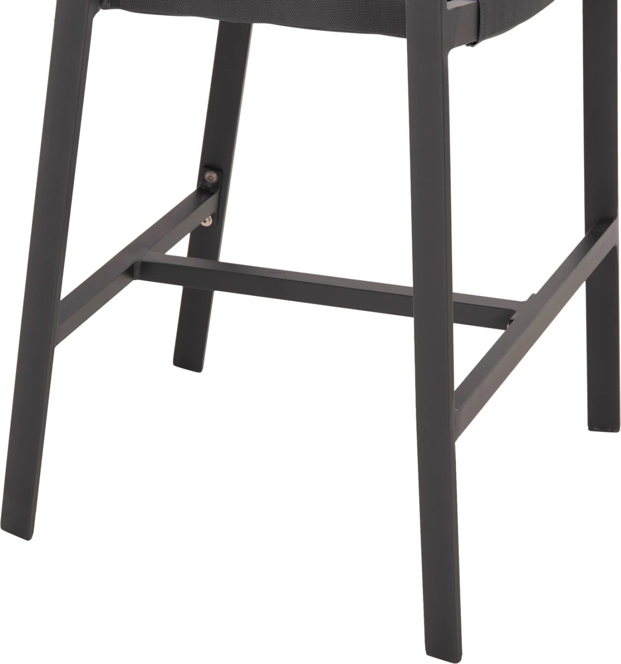 Barski stol iz aluminija v antracitni barvi FH5892.11 srednje višine z nasloni - ratan & tekstil 56,5x57x99,5Hcm