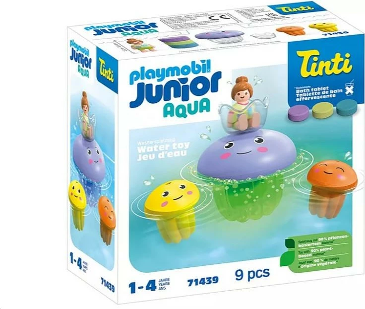 Komplet vodnih igrač, Playmobil Junior Aqua 71439, pisana družina meduz, 9 kosov