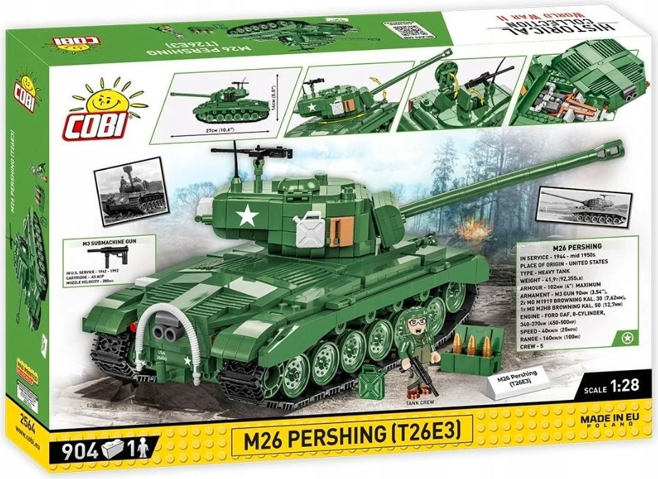 Model tanka Pershing T26E3, Cobi Klocki M26, 904 kosi, zelen