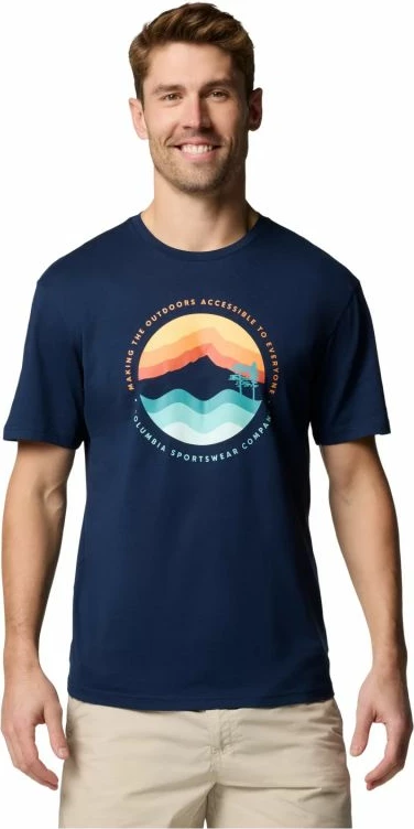 Majica za moške Columbia Path Lake II Graphic Tee M 1934814468, modra