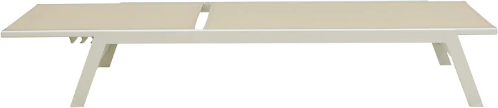 Ležalnik iz aluminija in textilena, bež in bel, Boka, 60x192x31 cm