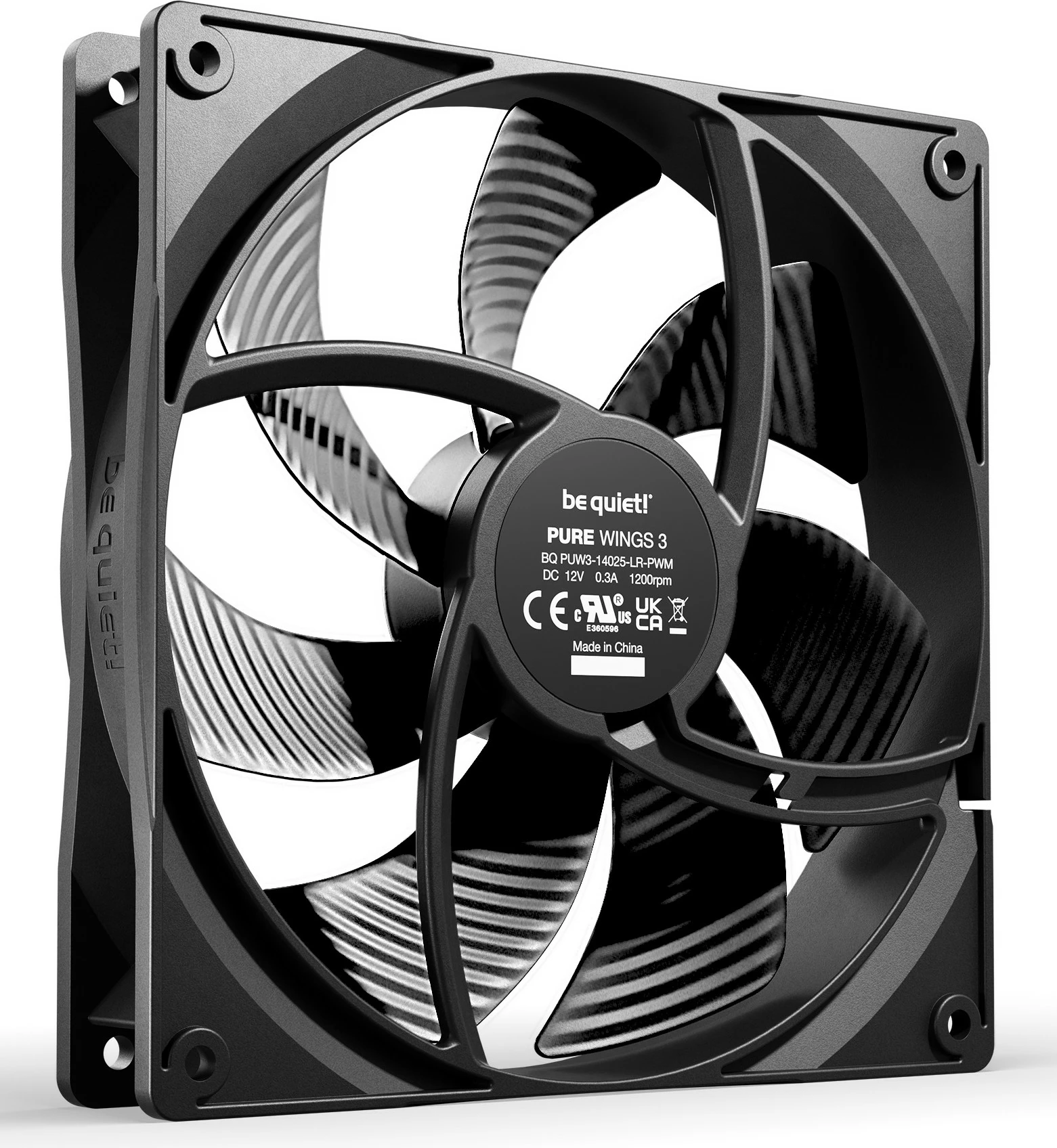 Ventilator za računalniško ohišje Pure Wings 3 Reverse 3-Pack 140 mm PWM, be quiet!, črn