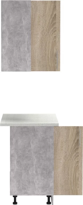 Kuhinjska enota melamin, barva sonoma in kuhinjski pult svetlo siva, 100x60x85 cm Festa I