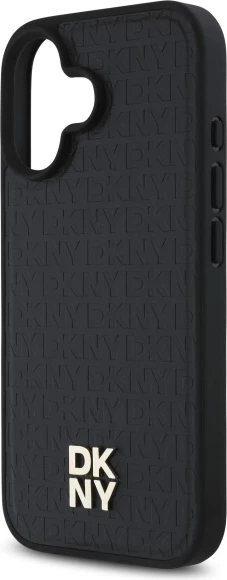 Zaščitni ovitek z logotipom DKNY Repeat Pattern Stack MagSafe za iPhone 16, črn