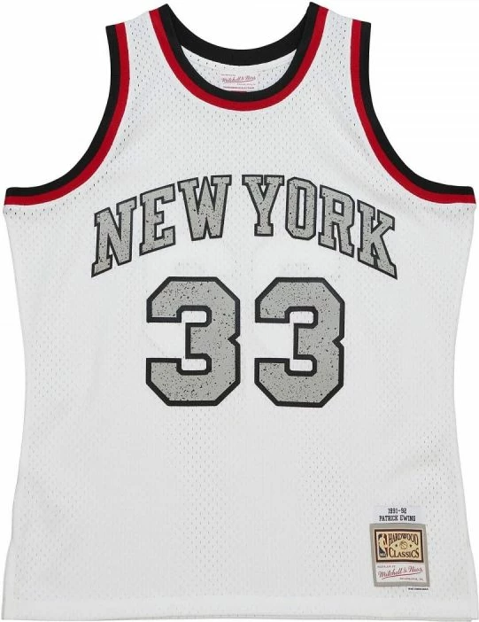 Športna majica Mitchell & Ness NBA Knicks 1991 Patrick Ewing za moške, bela