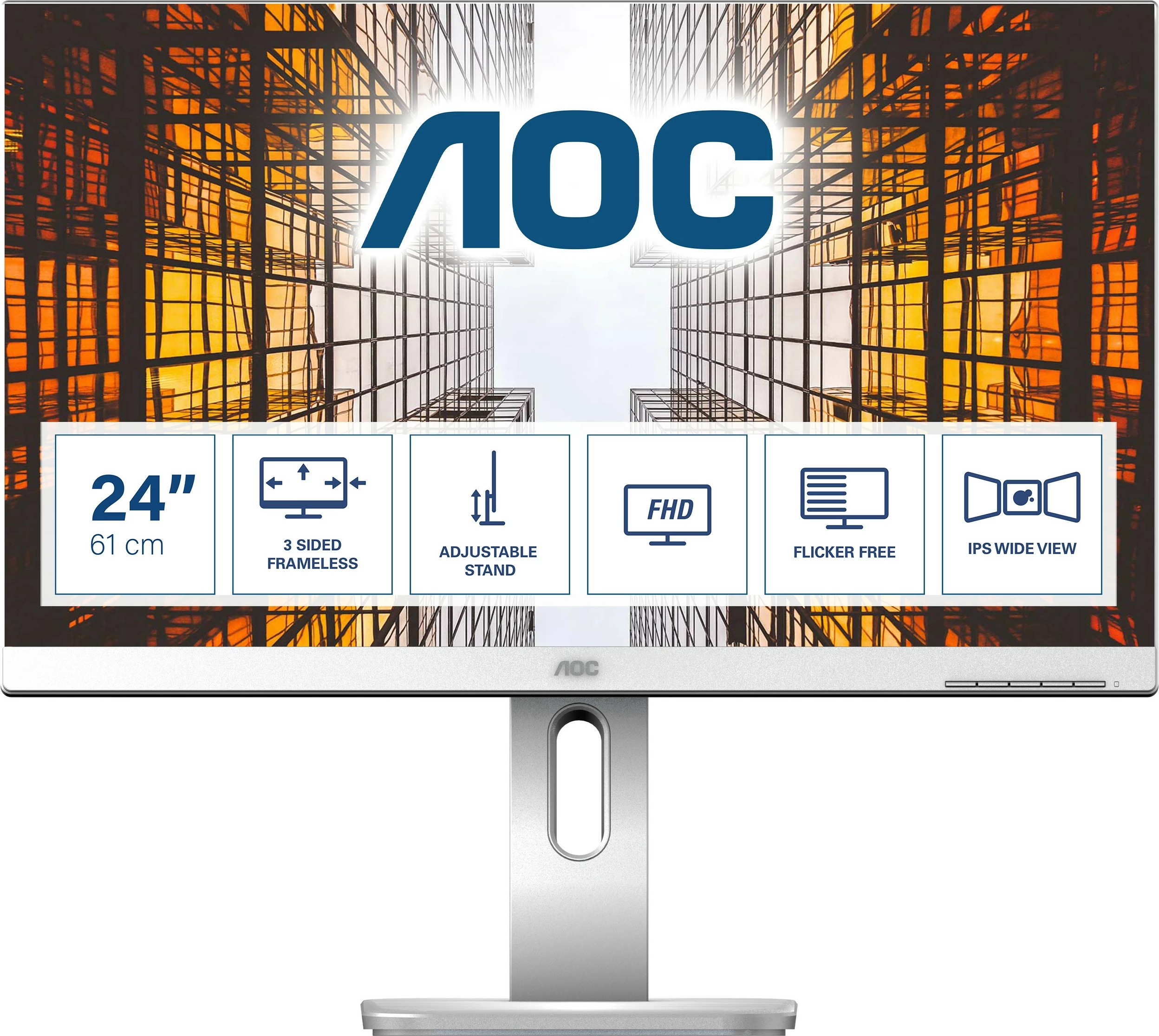 24-palčni IPS monitor, AOC X24P1GR, FHD 16:10, siv