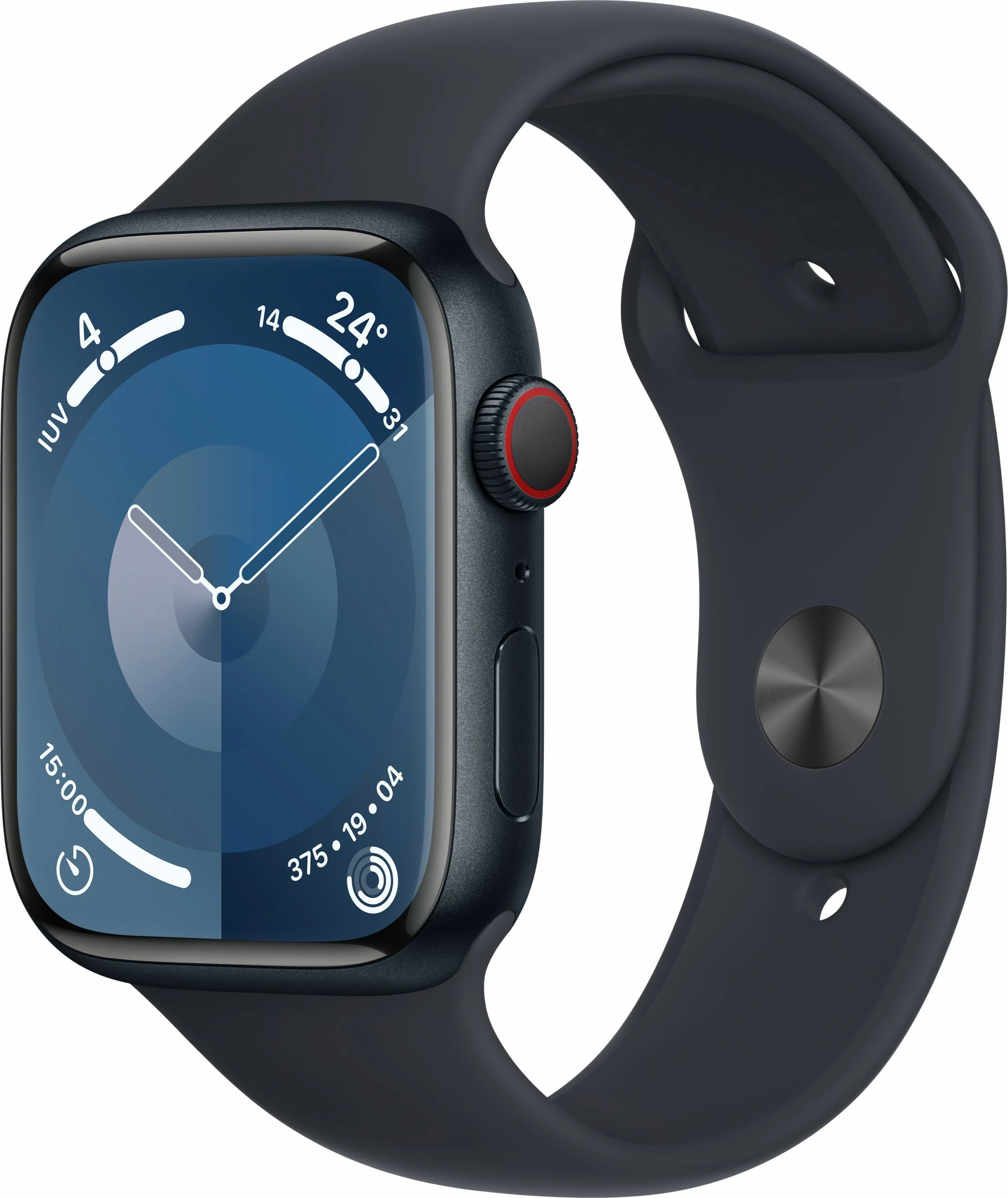 Pametna ura Apple Watch S9 aluminij Cellular 45 mm, LTE, športni pašček mitternacht, M/L