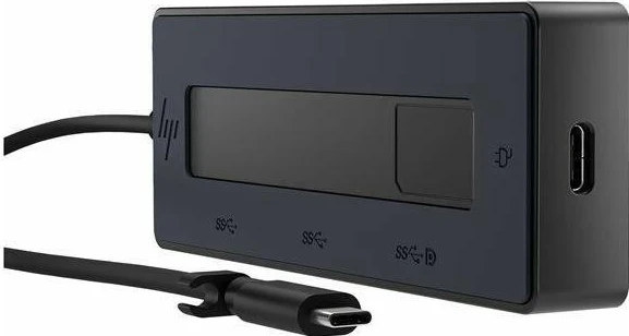 4K USB-C večportni doking hub, HP, črn